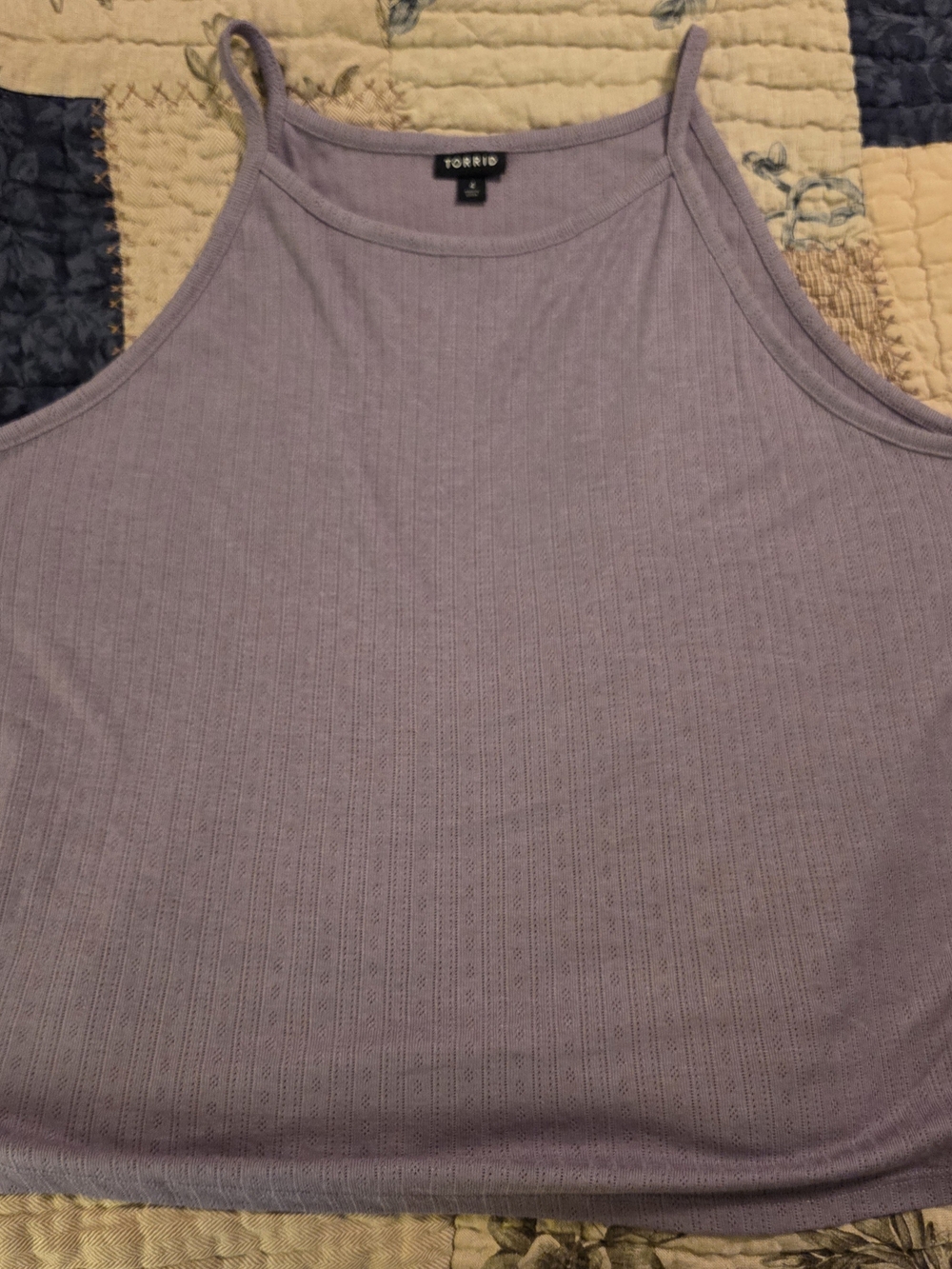 Torrid Lavender Ribbed Cropped Halter Cami Size 4 (26)